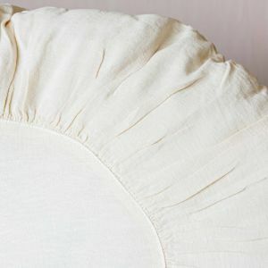 Large Ivory Round Linen Cushion