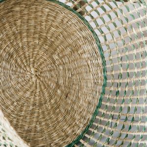 Set of Three Green Seagrass Baskets