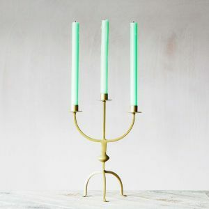 Gold Triple Candle Holder
