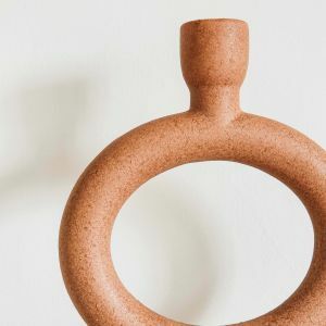 Rust Circle Candle Holder