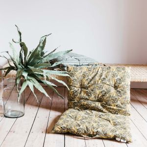 Long Green Floral Seat Pad