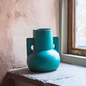 Teal Terracotta Vase