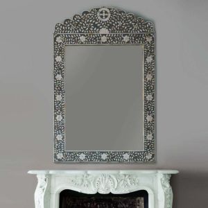 Adriana Large Grey Mother of Pearl Mirror