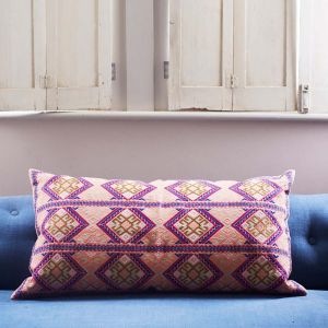 Anya Blue And Purple Mayan Print Rectangular Cushion