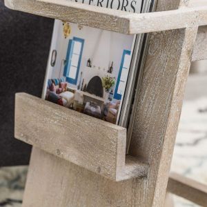 Elsie Wooden Side Table With Magazine Holder