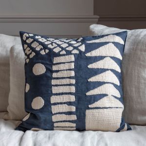 Square Abstract Navy Cushions