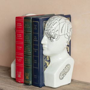 Antiqued Phrenology Head Bookends