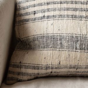 Large Black Stripe Hand-Loomed Cushion