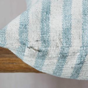 Large Blue Striped Hand-Loomed Cushion