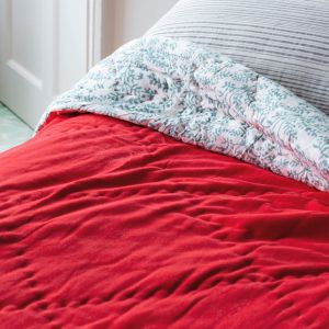 Coral Velvet Quilts with Printed Reverse
