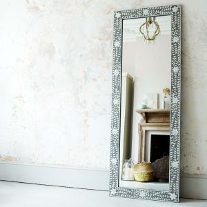 Classic Grey Mother of Pearl Floor Mirror