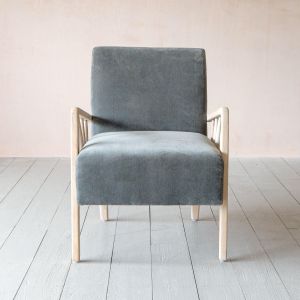 Braun Grey Velvet Armchair