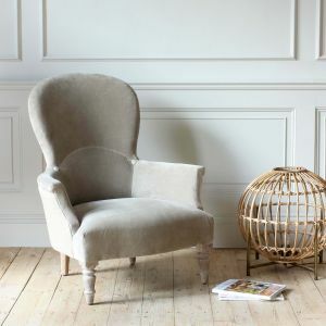 Effy Grey Velvet Armchair