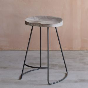 Small Wood And Iron Stool
