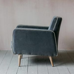Finn Grey Velvet Armchair