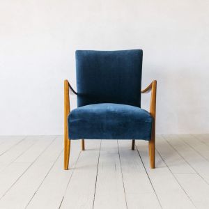 Alcee Sapphire Velvet Armchair