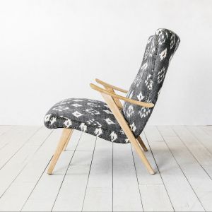 Rumi Black and White Ikat Armchair