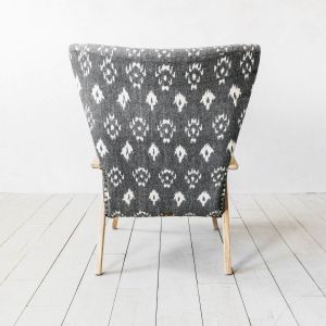 Rumi Black and White Ikat Armchair