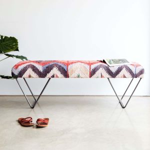 Karim Recycled Cotton Upholstered Bench