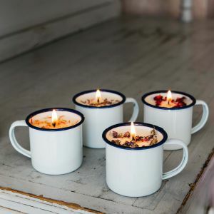 Enamel mug scented candles