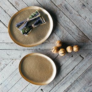 Set of Two Oval Hammered Trays