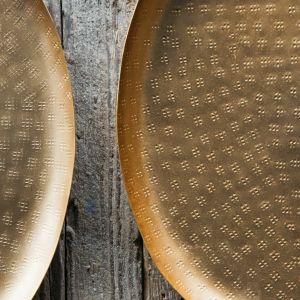 Set of Two Oval Hammered Trays