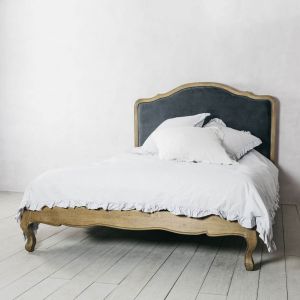 serenity king bed grey velvet