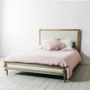 Lilian Natural Linen King Size Bed