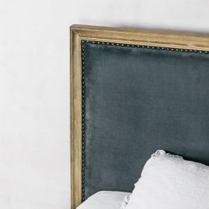 lilian king bed grey velvet