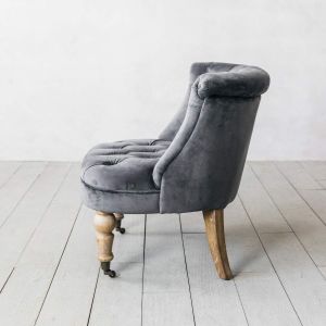 Trianon Grey Velvet Chair