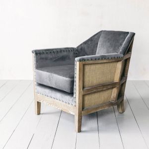 Hoxton Grey Velvet Armchair