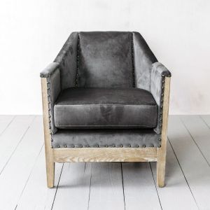 Hoxton Grey Velvet Armchair