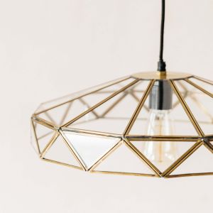 Geometric Glass and Brass Light