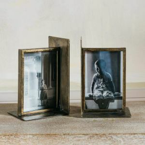 Bronzed Photo Frame Bookends