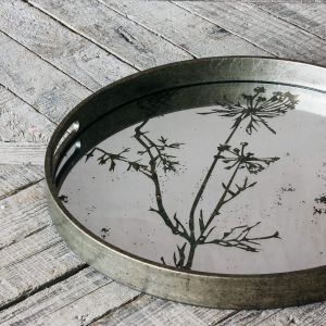 Large Parsley Mirrored Tray