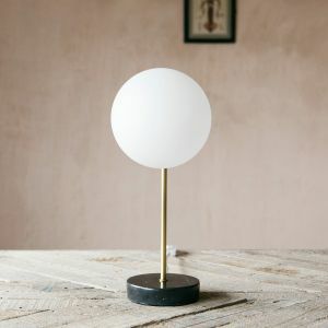Globe and Black Marble Table Lamp