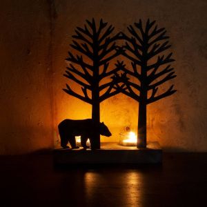 Bear Silhouette Tea Light Holder