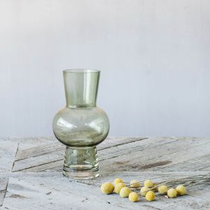Medium Green Glass Sphere Vase