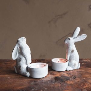 Hilly and Hank Hare Tea Light Holders