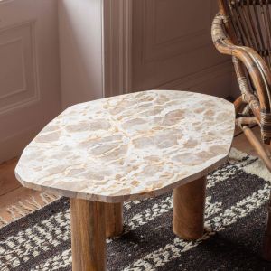 Atticus Brown Marble Side Table