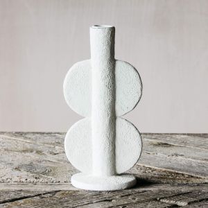 Abstract White Candle Holders