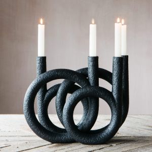 Black Rings Candle Holder