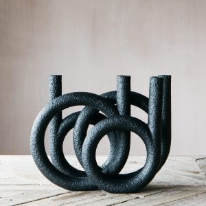 Black Rings Candle Holder