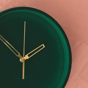 Moss Green Velvet Clock