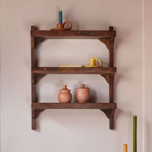 Three Shelf Wooden Kitchen Rack