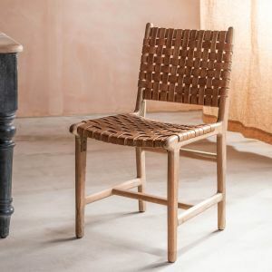 Leon Woven Leather Chair