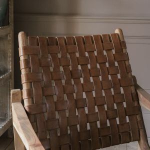 Corey Woven Leather Armchair