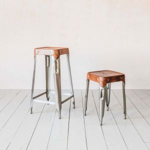 Finley Iron and Leather Stools
