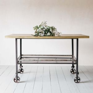 Industrial Brass and Iron Table Island