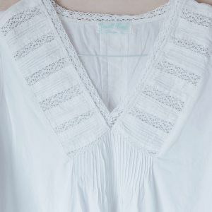 White Cotton Long Sleeve Nightdress